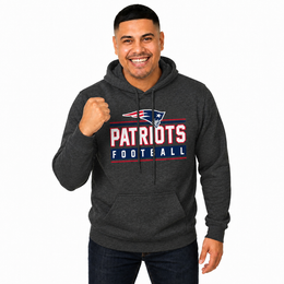 New England Patriots NFL Adult True Fan Hooded Charcoal Sweatshirt - Charcoal