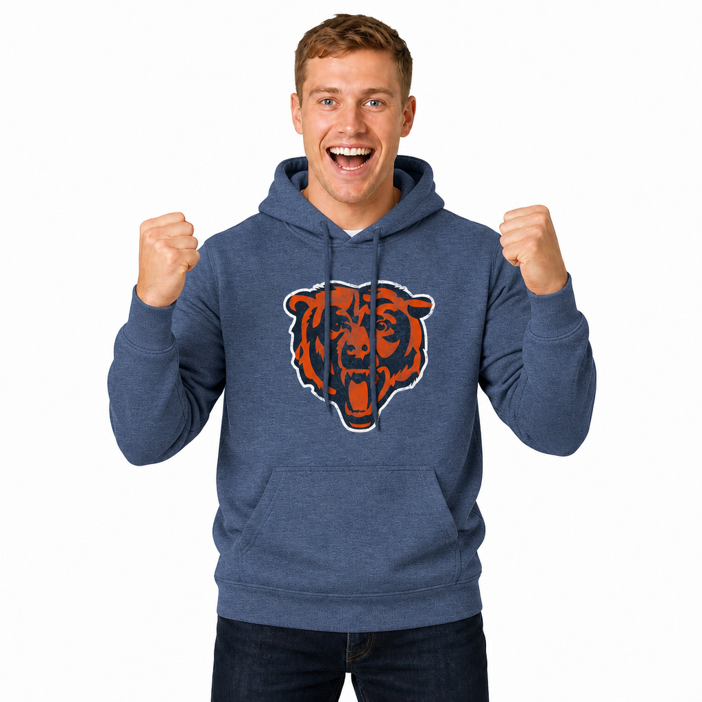 Chicago Bears Modern Throwback Fleece Hoodie - Indigo/Navy