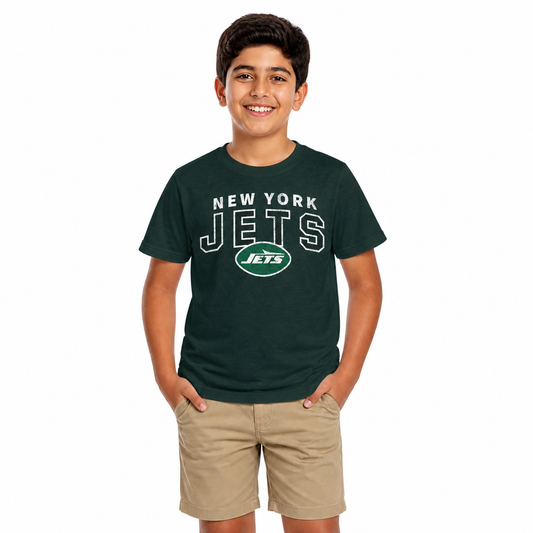 New York Jets NFL Youth Starting Fresh Tee- Pro Football Tag-Less T-Shirt For Boys & Girls - Green
