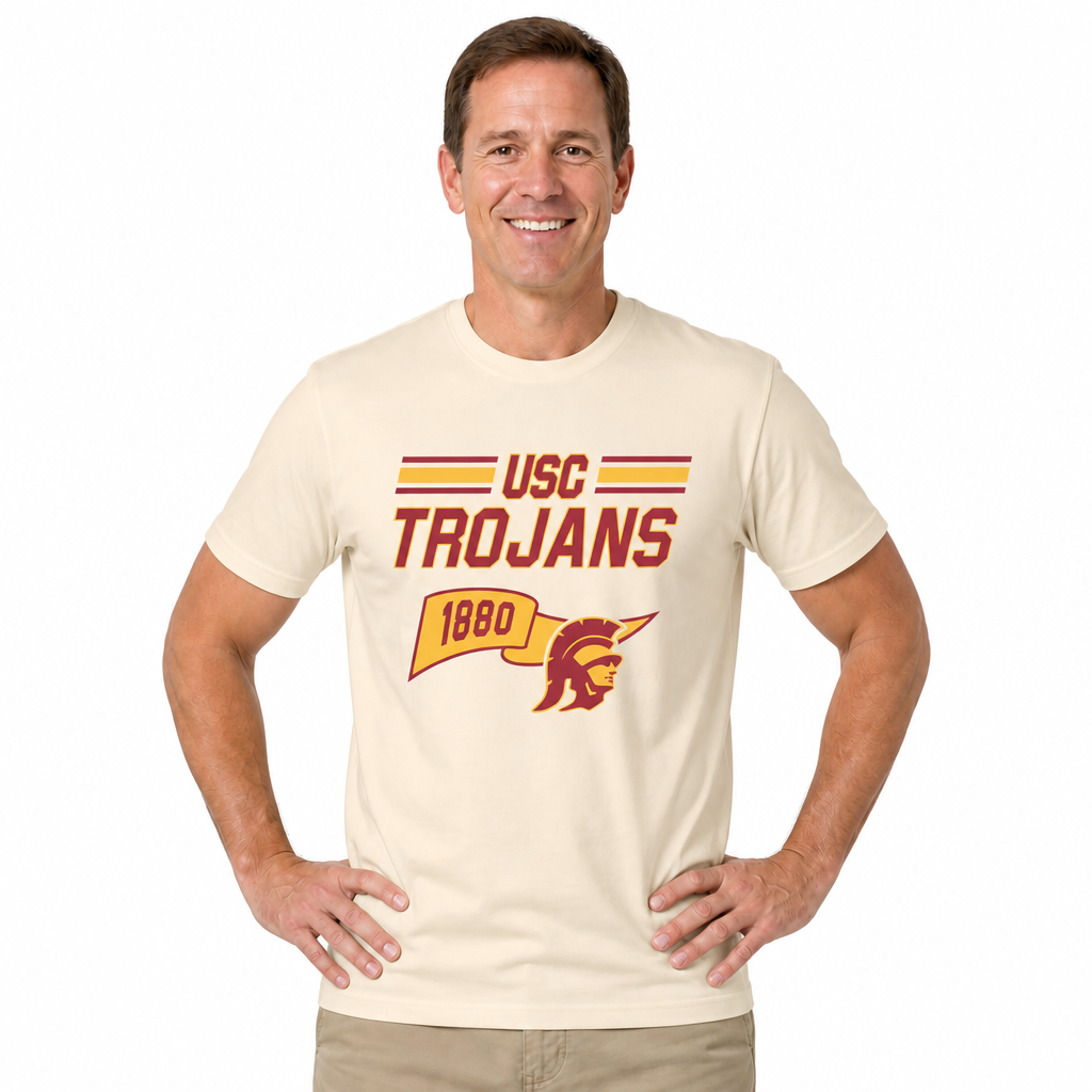 USC Trojans Varsity Club Pennant Shirt - Off White