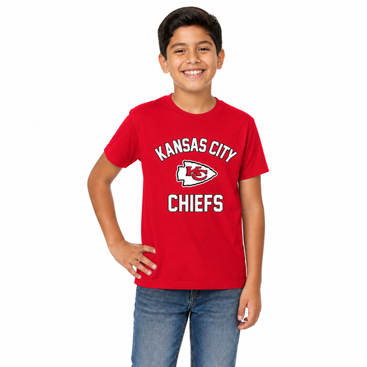 Kansas City Chiefs  NFL Youth Football T-Shirt Fan Tee Boys and Girls - Red