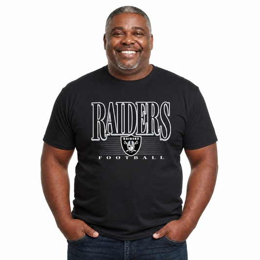 Las Vegas Raiders NFL Adult Overtime Blueprint Tagless Tee Unisex - Black