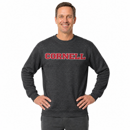 Cornell Big Red NCAA Adult Charcoal Crewneck Fleece Sweatshirt - Charcoal