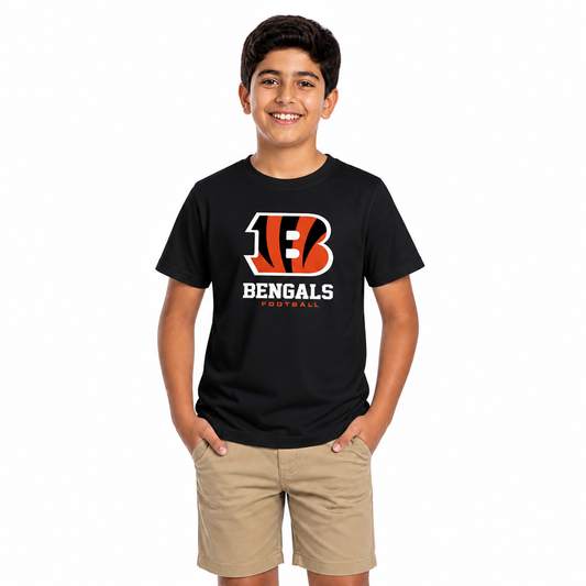 Cincinnati Bengals Youth NFL Large Logo Short Sleeve T-Shirt - Black