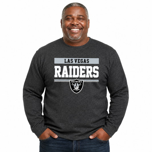 Las Vegas Raiders NFL Team Block Crewneck Sweatshirt - Charcoal