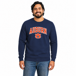 Auburn Tigers  NCAA Tackle Twill Crewneck Sweatshirt Men Women - Navy