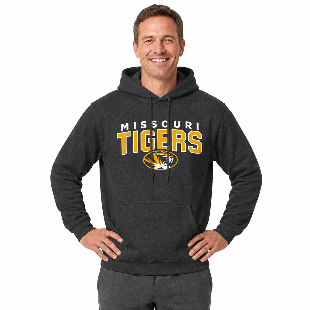 Missouri Tigers Hoodie Heathered Fleece Sweatshirt - Black Heather