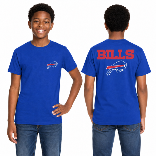 Buffalo Bills Team Fan Apparel NFL Youth Final Countdown Tee- Pro Football T-Shirt For Boys & Girls - Royal