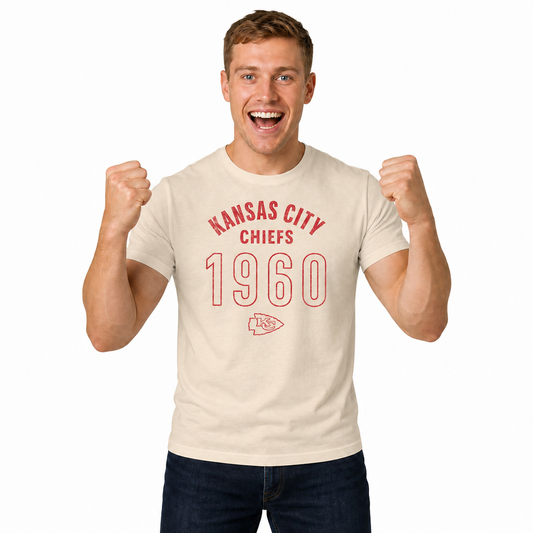 Kansas City Chiefs Big Date Tag-Less T-Shirt - Natural