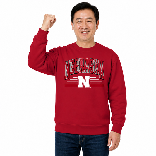 Nebraska Cornhuskers NCAA Overtime Classics Crewneck Sweatshirt Men Women - Red