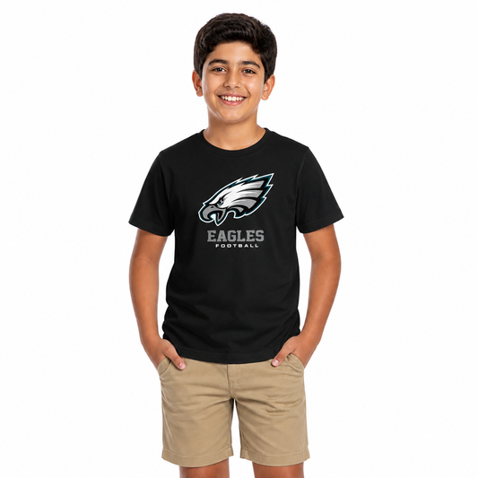 Philadelphia Eagles Youth NFL Large Logo Short Sleeve T-Shirt - Black