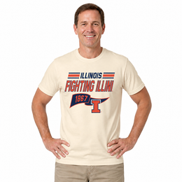 Illinois Fighting Illini Varsity Club Pennant Shirt - Off White