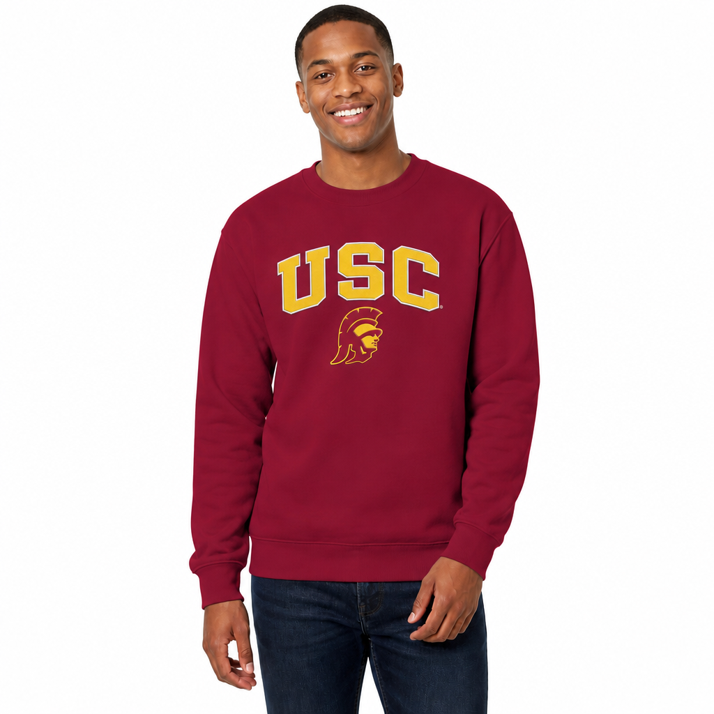 USC Trojans Adult Arch & Logo Soft Style Gameday Crewneck Sweatshirt - Cardinal