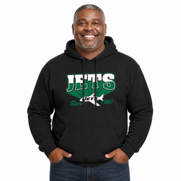 New York Jets Vintage Block Fleece Hoodie - Black