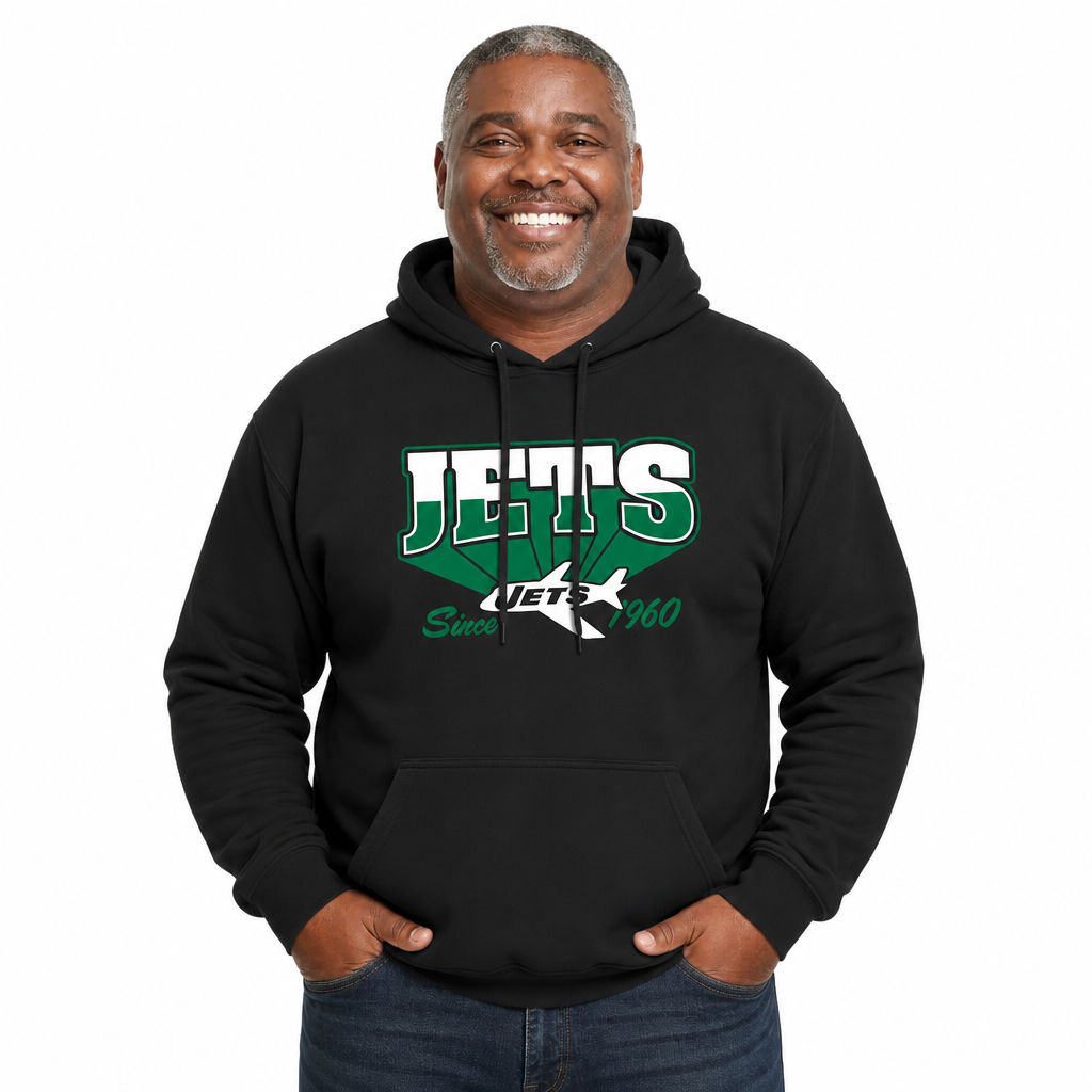 New York Jets Vintage Block Fleece Hoodie - Black
