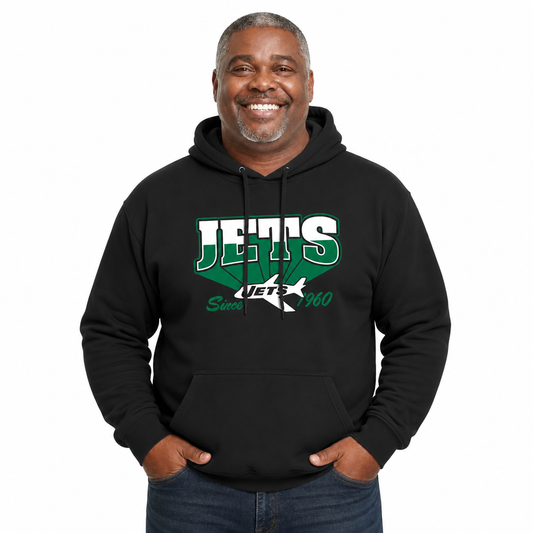 New York Jets Vintage Block Fleece Hoodie - Black