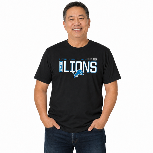 Detroit Lions  NFL Shirt Men Women Unisex Tag-Free Cotton Gameday Tee - Black