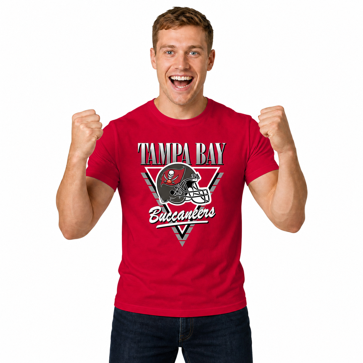 Tampa Bay Buccaneers NFL Retro Triangle T-Shirt - Red