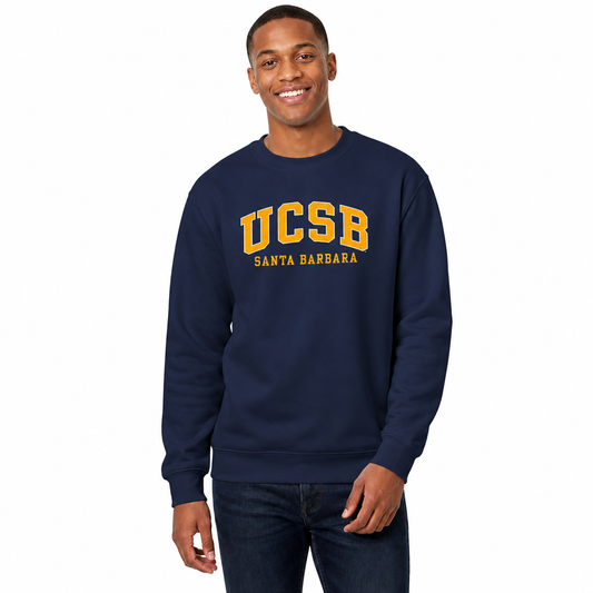 UCSB Gauchos Campus Colors Adult Arch & Logo Soft Style Gameday Crewneck Sweatshirt  - Navy