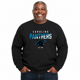 Carolina Panthers NFL Color Block Fleece Crewneck - Black