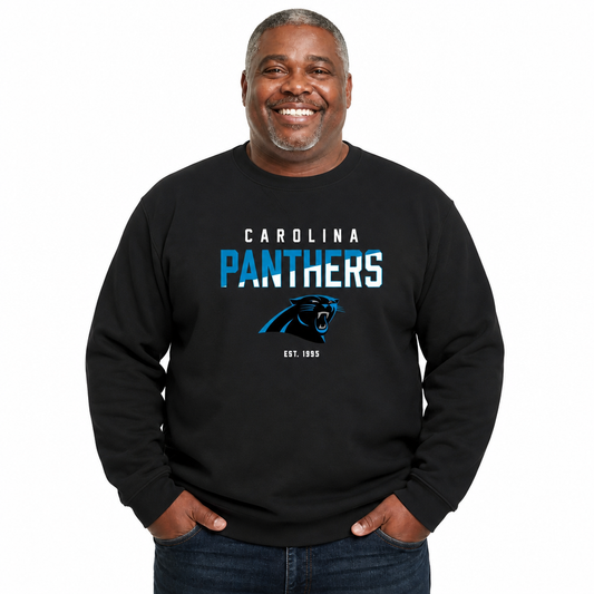 Carolina Panthers NFL Color Block Fleece Crewneck - Black