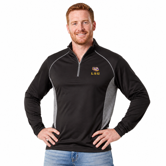 LSU Tigers  Campus Classic 1/4 Zip Windshirt Men's Pullover - Black