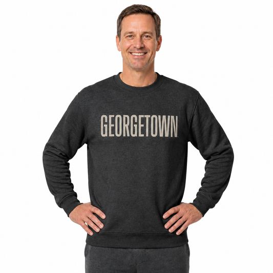 Georgetown Hoyas NCAA Adult Charcoal Crewneck Fleece Sweatshirt - Charcoal
