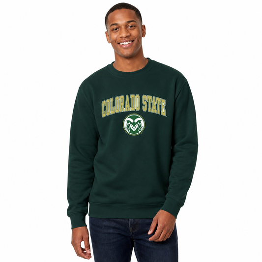 Colorado State Rams Adult Arch & Logo Soft Style Gameday Crewneck Sweatshirt - Green