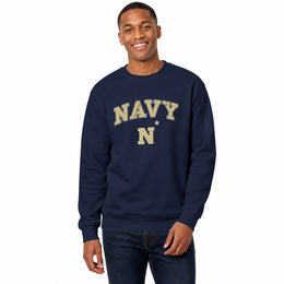 Navy Midshipmen Campus Colors Adult Arch & Logo Soft Style Gameday Crewneck Sweatshirt  - Navy