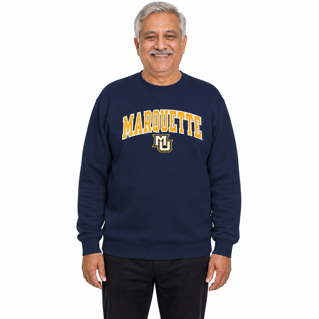 Marquette Golden Eagles NCAA Tackle Twill Crewneck Sweatshirt Men Women - Navy