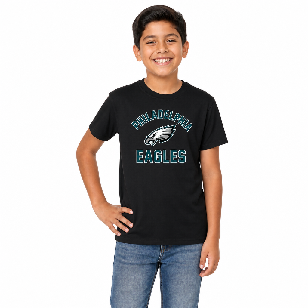 Philadelphia Eagles Youth NFL Football T-Shirt - Black