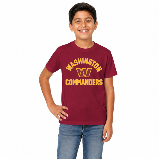 Washington Commanders  Youth NFL T-Shirt Football Fan Tee Boys Girls - Maroon
