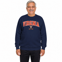 Virginia Cavaliers NCAA Tackle Twill Crewneck Sweatshirt Men Women - Navy