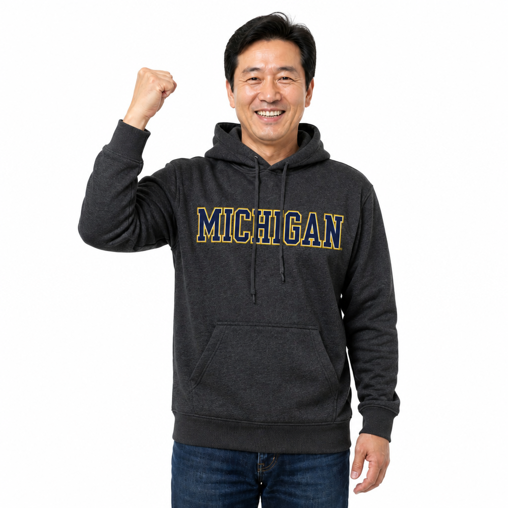 Michigan Wolverines NCAA Fan Hoodie Sweatshirt Men Women - Charcoal