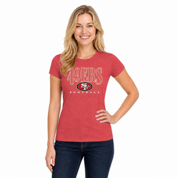San Francisco 49ers  Overtime Blueprint Women's NFL Short Sleeve T-Shirt - Red