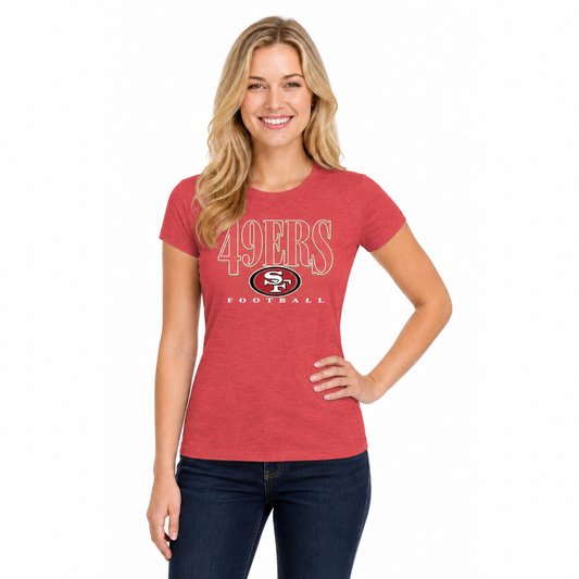 San Francisco 49ers  Overtime Blueprint Women's NFL Short Sleeve T-Shirt - Red