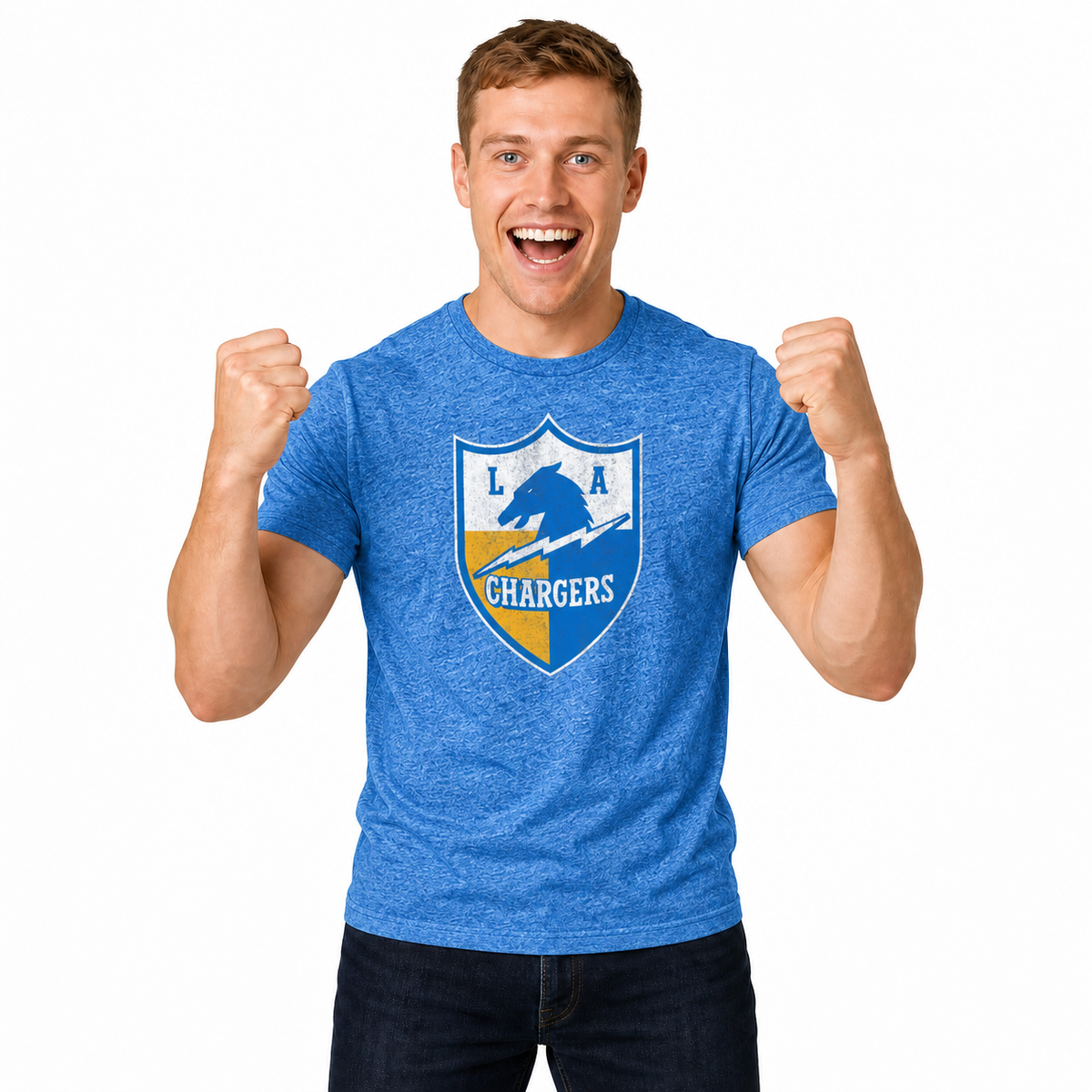 Los Angeles Chargers NFL Throwback Tee - Light Blue