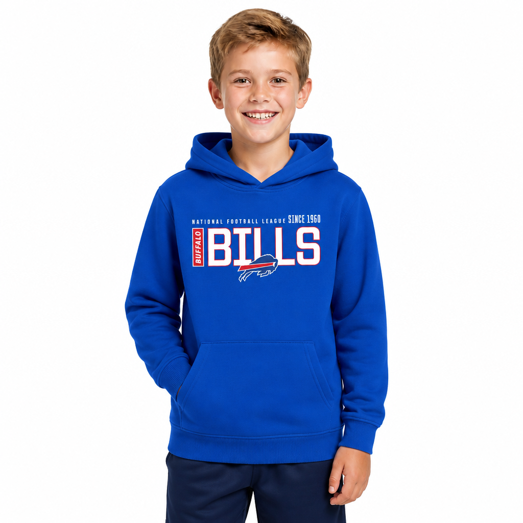 Buffalo Bills NFL Youth Modern Endzone Football Fleece Hooded Sweatshirt - Royal