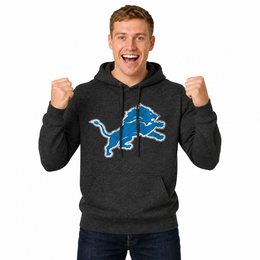 Detroit Lions Modern Throwback Fleece Hoodie - Black Heather