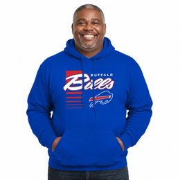 Buffalo Bills NFL Adult Unisex Retro Script Ultra Soft Fleece Hooded Sweatshirt - Royal