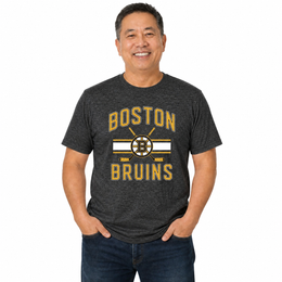 Boston  Bruins Bruins Faceoff T-Shirt Jersey Stripe Unisex Tee - Black