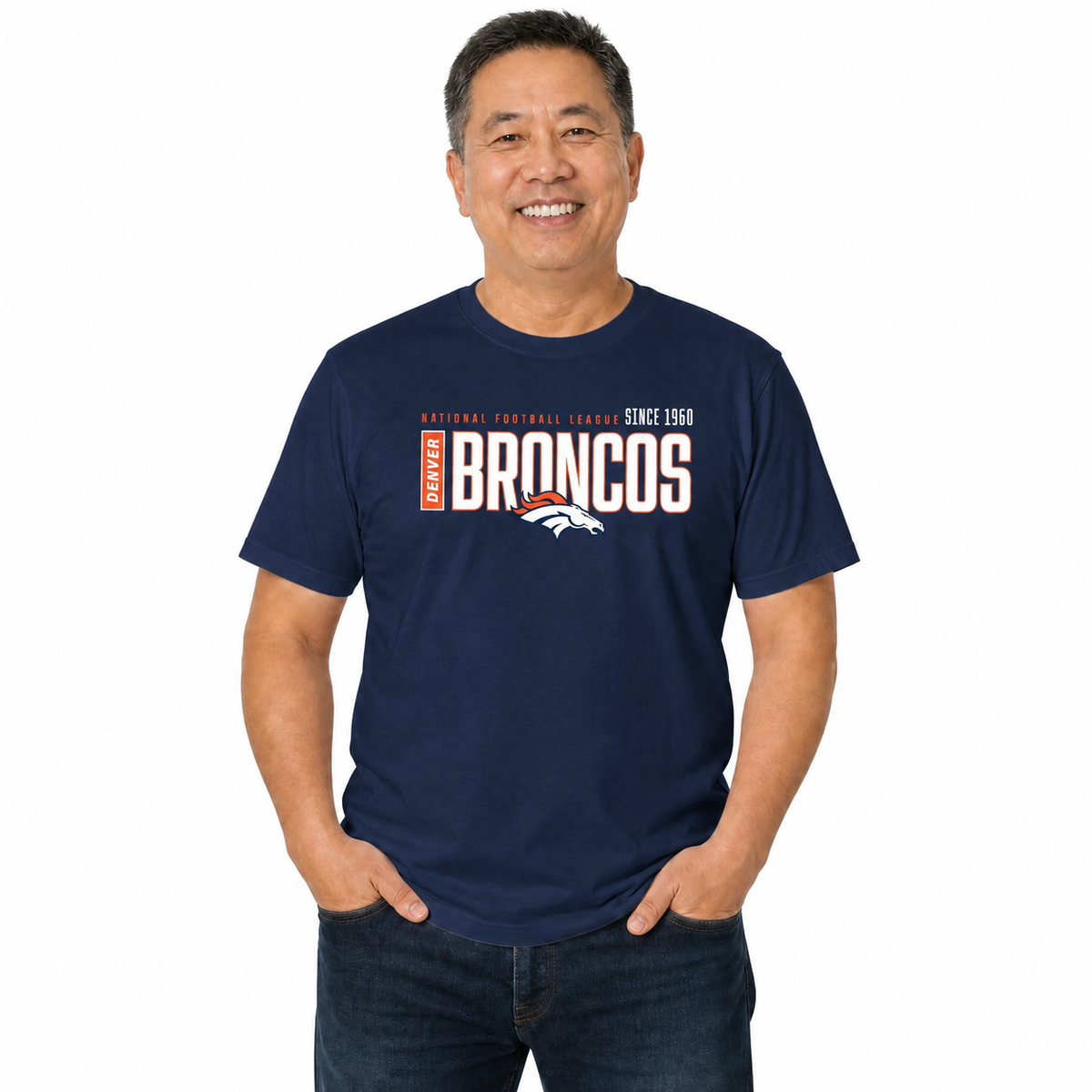 Denver Broncos  NFL Shirt Men Women Unisex Tag-Free Cotton Gameday Tee - Navy