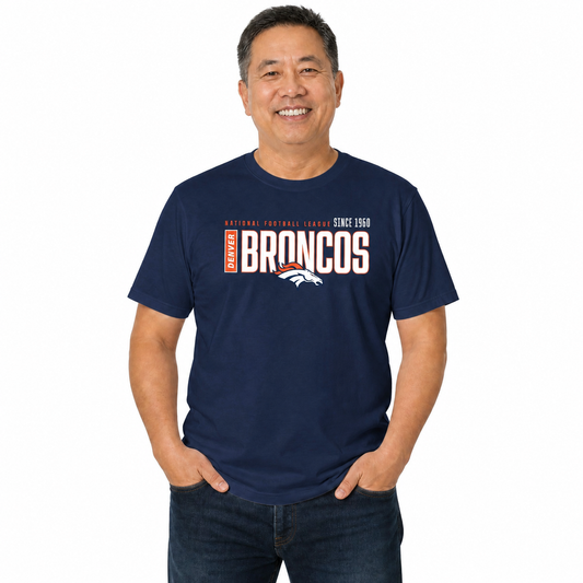 Denver Broncos  NFL Shirt Men Women Unisex Tag-Free Cotton Gameday Tee - Navy