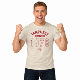 Tampa Bay Buccaneers Big Date Tag-Less T-Shirt - Natural