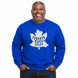 Toronto Maple Leafs NHL Retro Logo Fleece Crewneck Sweatshirt Men Women - Royal Heather
