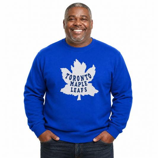 Toronto Maple Leafs NHL Retro Logo Fleece Crewneck Sweatshirt Men Women - Royal Heather
