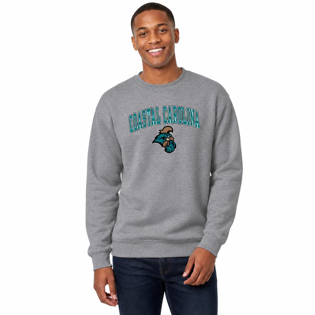Coastal Carolina Chanticleers Adult Arch & Logo Soft Style Gameday Crewneck Sweatshirt - Graphite