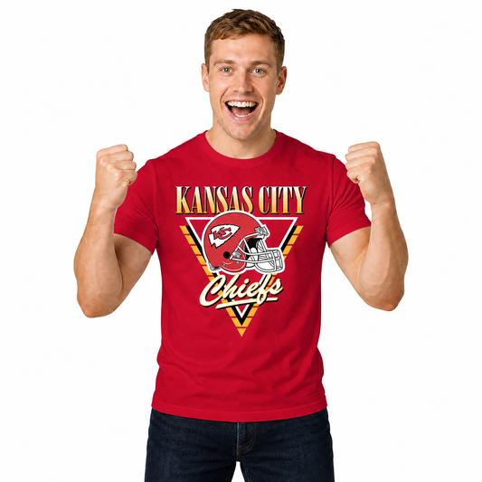 Kansas City Chiefs NFL Retro Triangle T-Shirt - Red