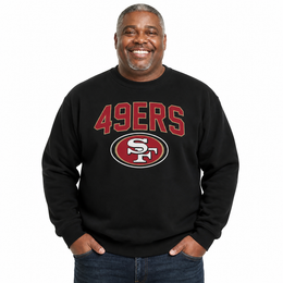 San Francisco 49ers  NFL Home Team Fleece Crewneck Sweatshirt Men Women - Black