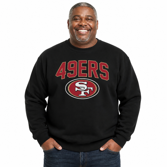 San Francisco 49ers  NFL Home Team Fleece Crewneck Sweatshirt Men Women - Black